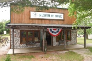 Exterior of the Museum of Music at White Pine Village.