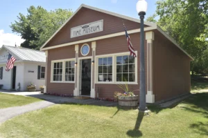 Exterior of the Time Museum at White Pine Village.